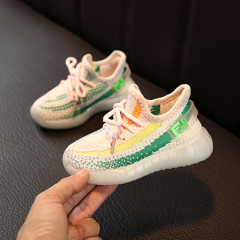 Boys Girls Baby/Toddler/Little Kids Leather Trainers Children's School Sport Shoes Soft Running Shoes