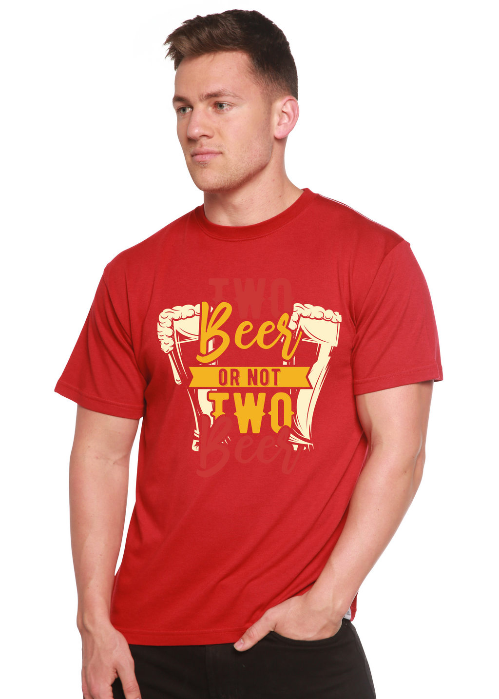 Two Beer Men's Bamboo Viscose/Organic Cotton Short Sleeve T-Shirt