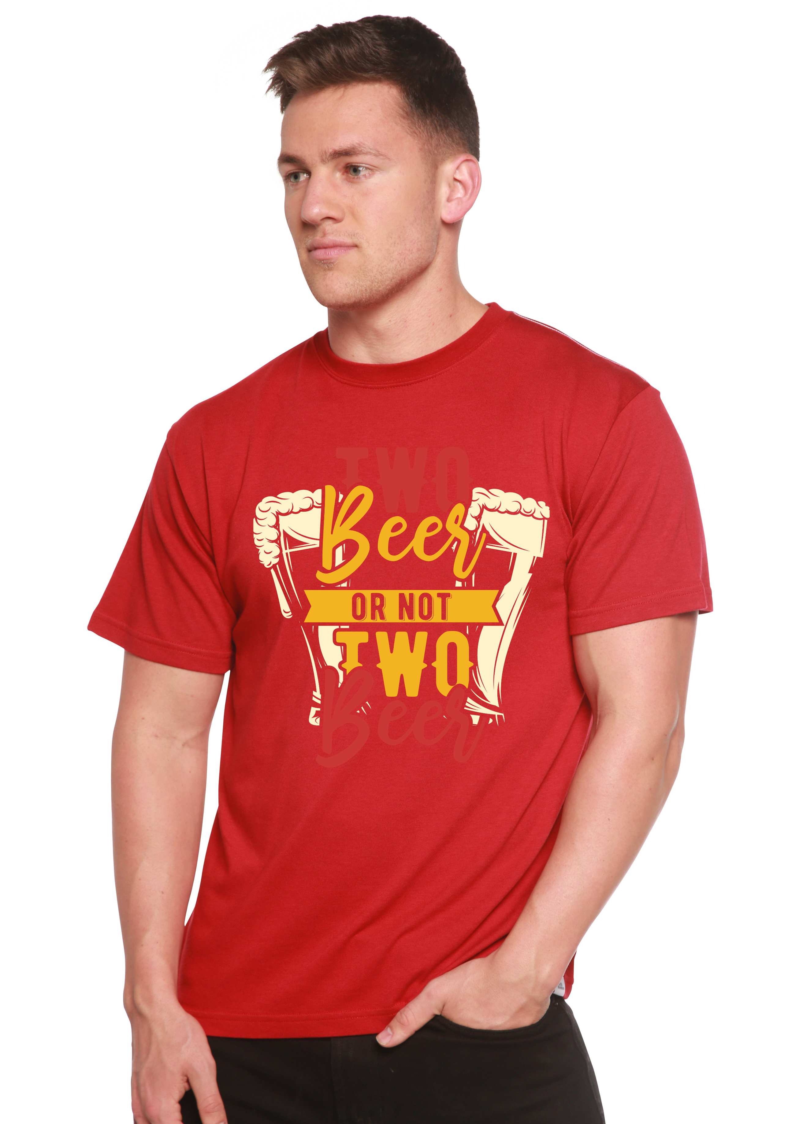 Two Beer Men's Bamboo Viscose/Organic Cotton Short Sleeve T-Shirt