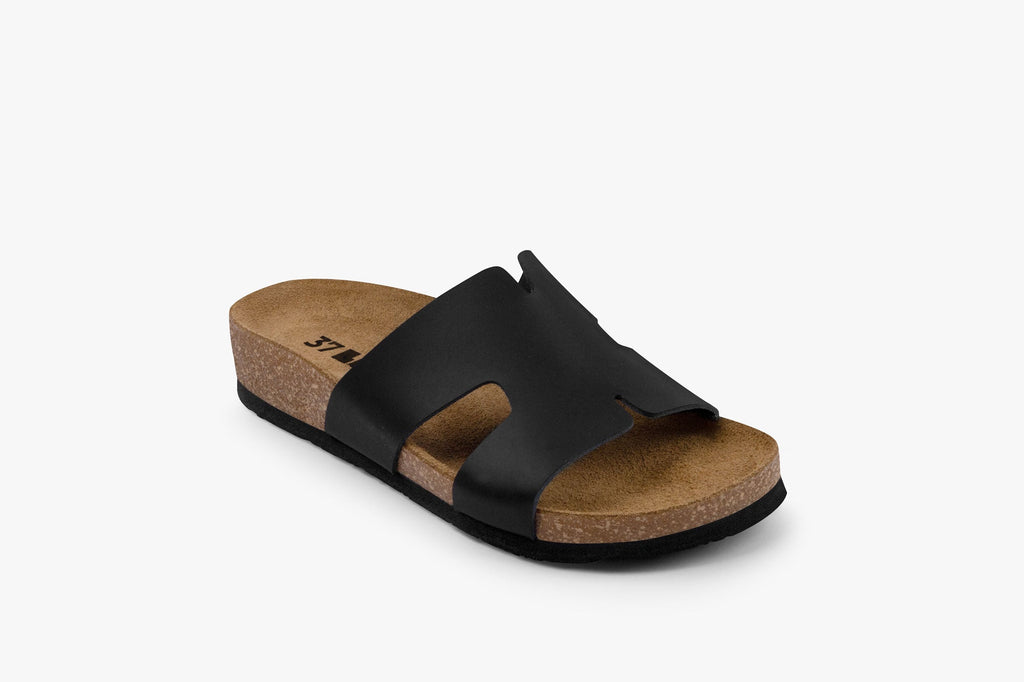 Liora Women's Leather Slide - One-Piece Leather Comfort Sandal