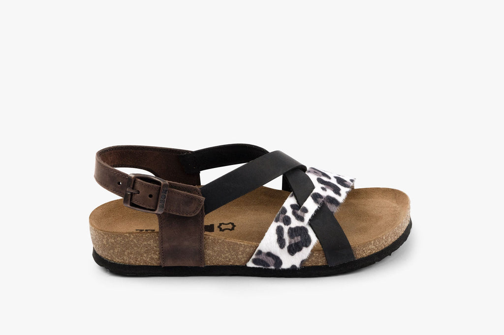 Noa Women's Leather Sandal - Ankle Strap with Adjustable Buckle & Arch Support