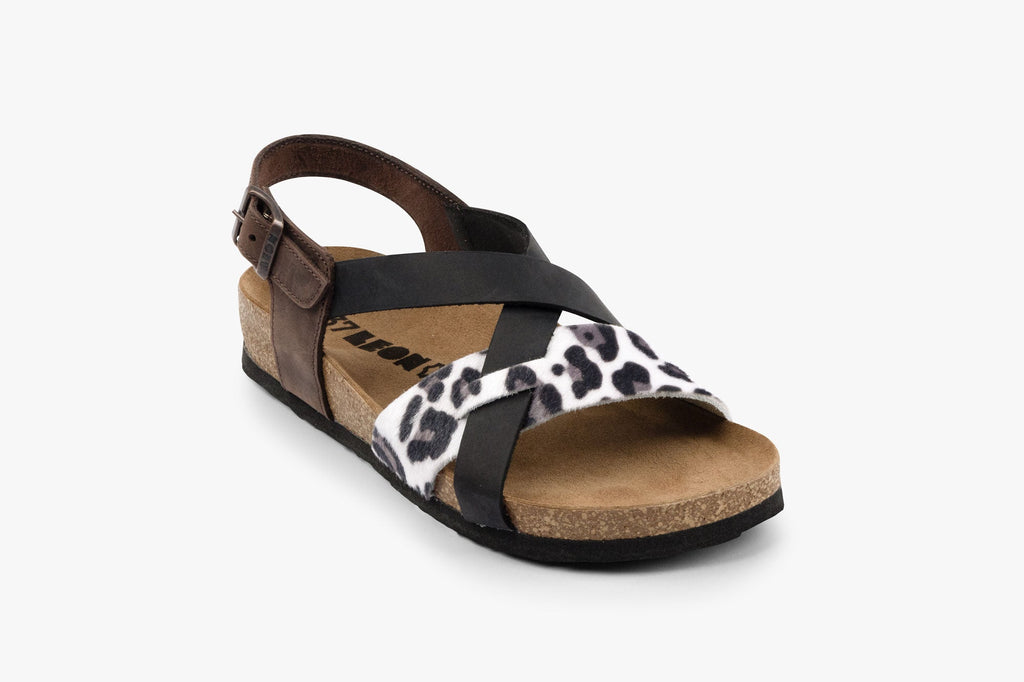 Noa Women's Leather Sandal - Ankle Strap with Adjustable Buckle & Arch Support