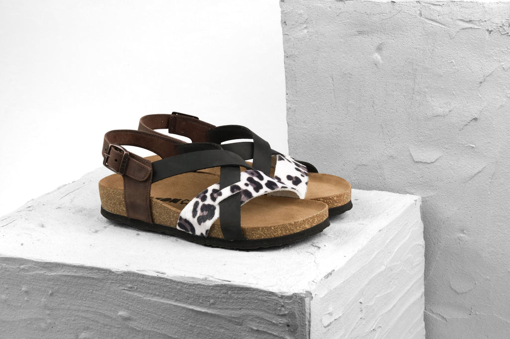 Noa Women's Leather Sandal - Ankle Strap with Adjustable Buckle & Arch Support