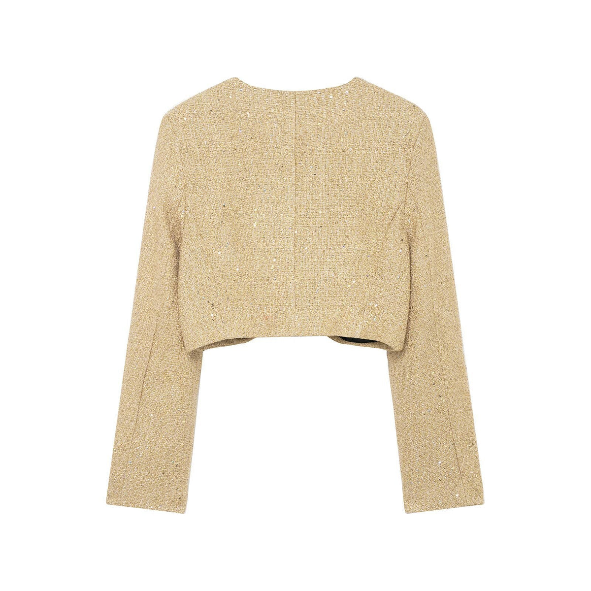 BYMANYC Women's Soho Gold Metallic Tweed Cropped Blazer