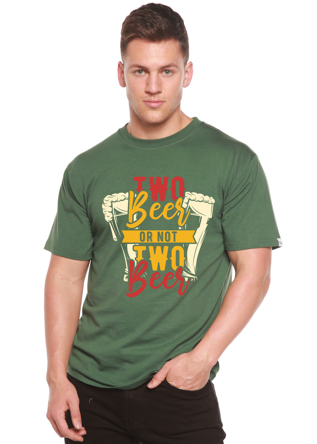 Two Beer Men's Bamboo Viscose/Organic Cotton Short Sleeve T-Shirt
