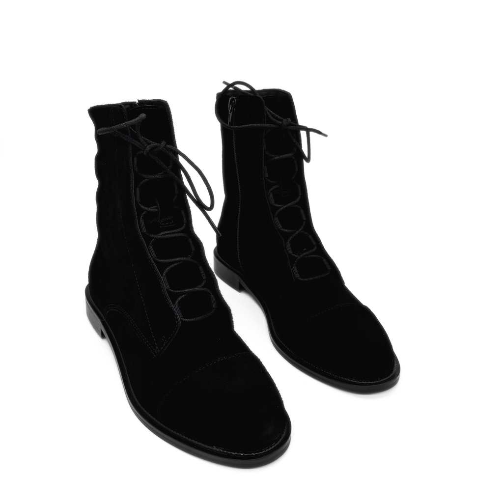 Claude Lace-Up Suede Ankle Boots