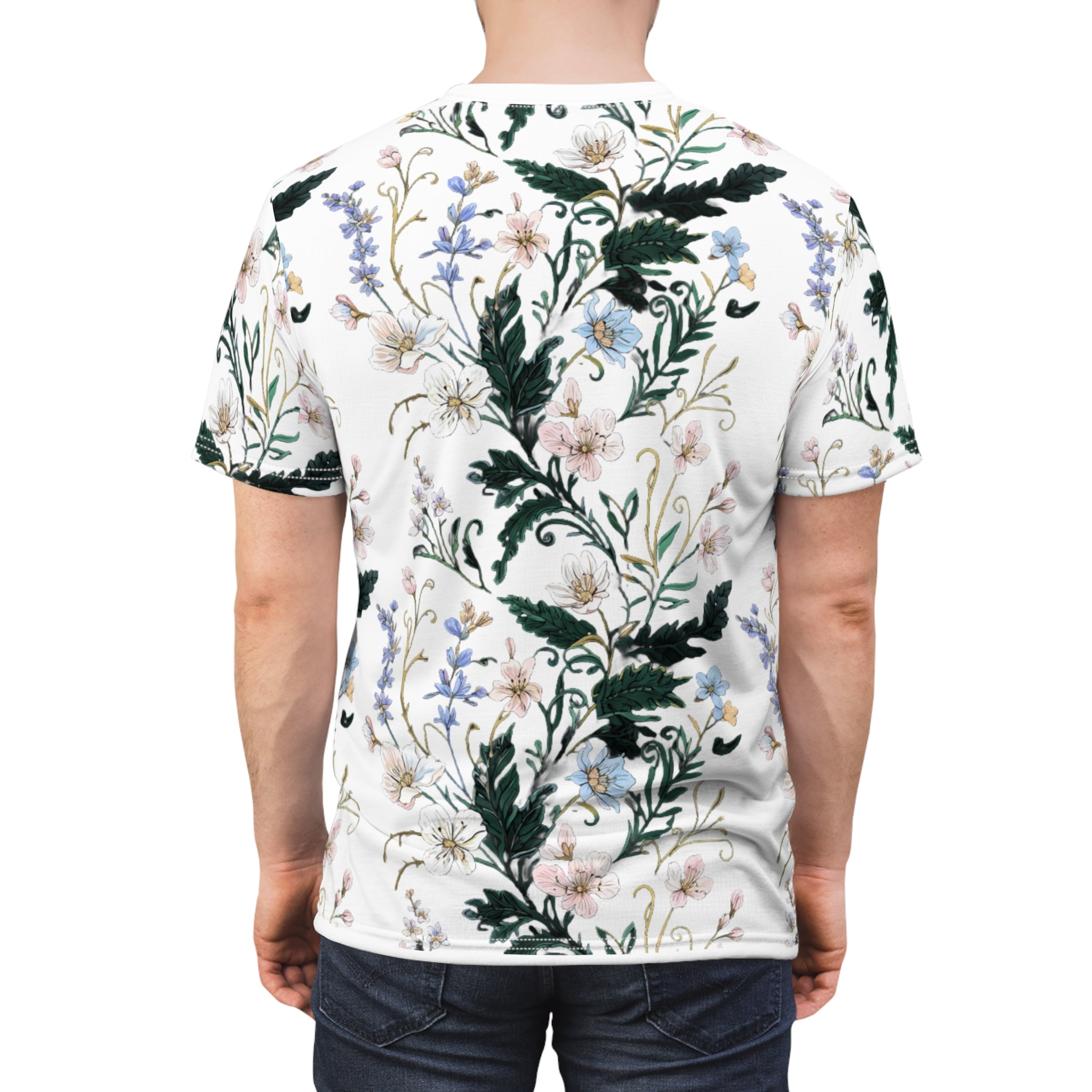 Floral Meadow Unisex Tee — Vintage Botanical Pattern