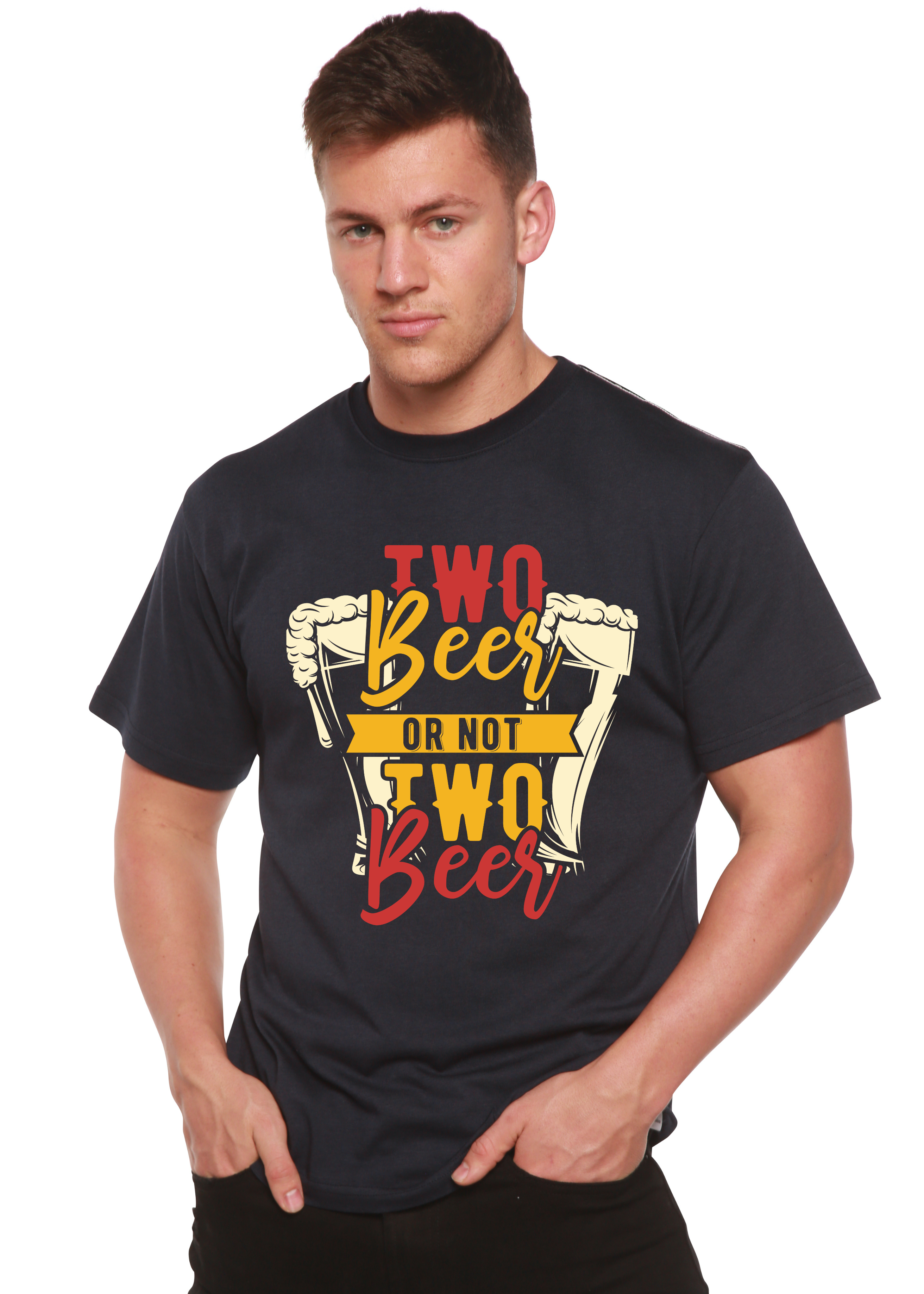 Two Beer Men's Bamboo Viscose/Organic Cotton Short Sleeve T-Shirt