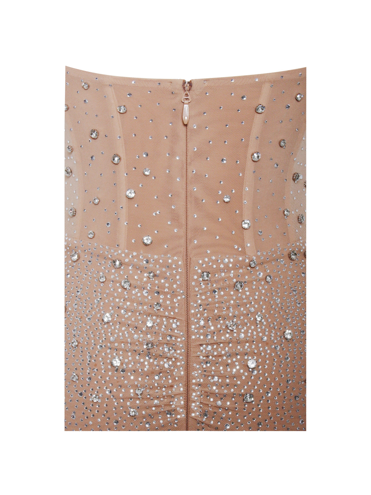 Fatima Nude Crystal Sleeveless Corset Mermaid Maxi Dress
