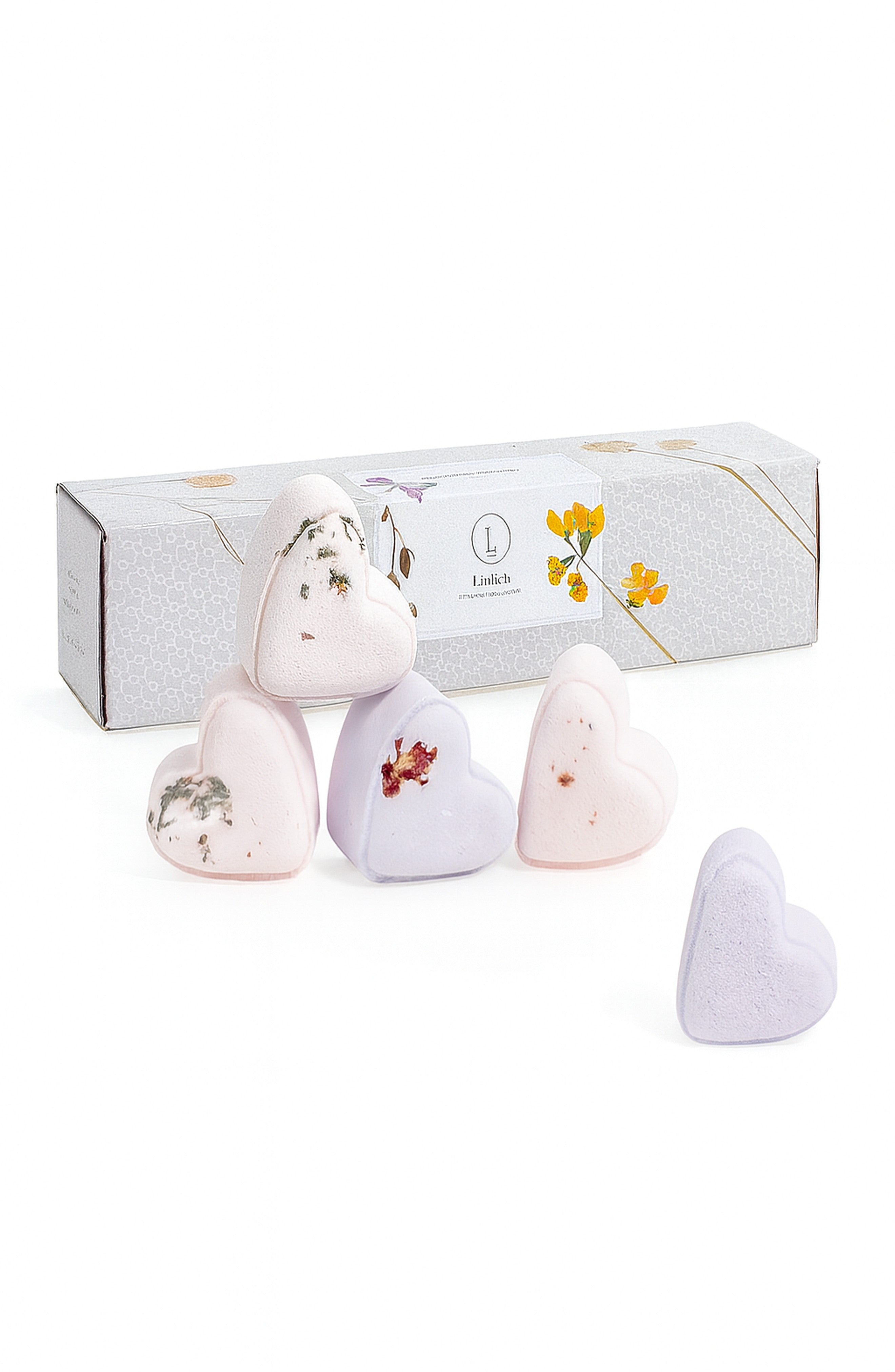 Bath Bombs - Lavender - Set of 5 Heart-Shaped Gift Box - Best Valentine's Gift