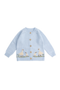 Blue goose cardigan sweater
