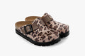 Zoe Women's Leather Platform Clog - Adjustable Buckle with Cork-style Footbed
