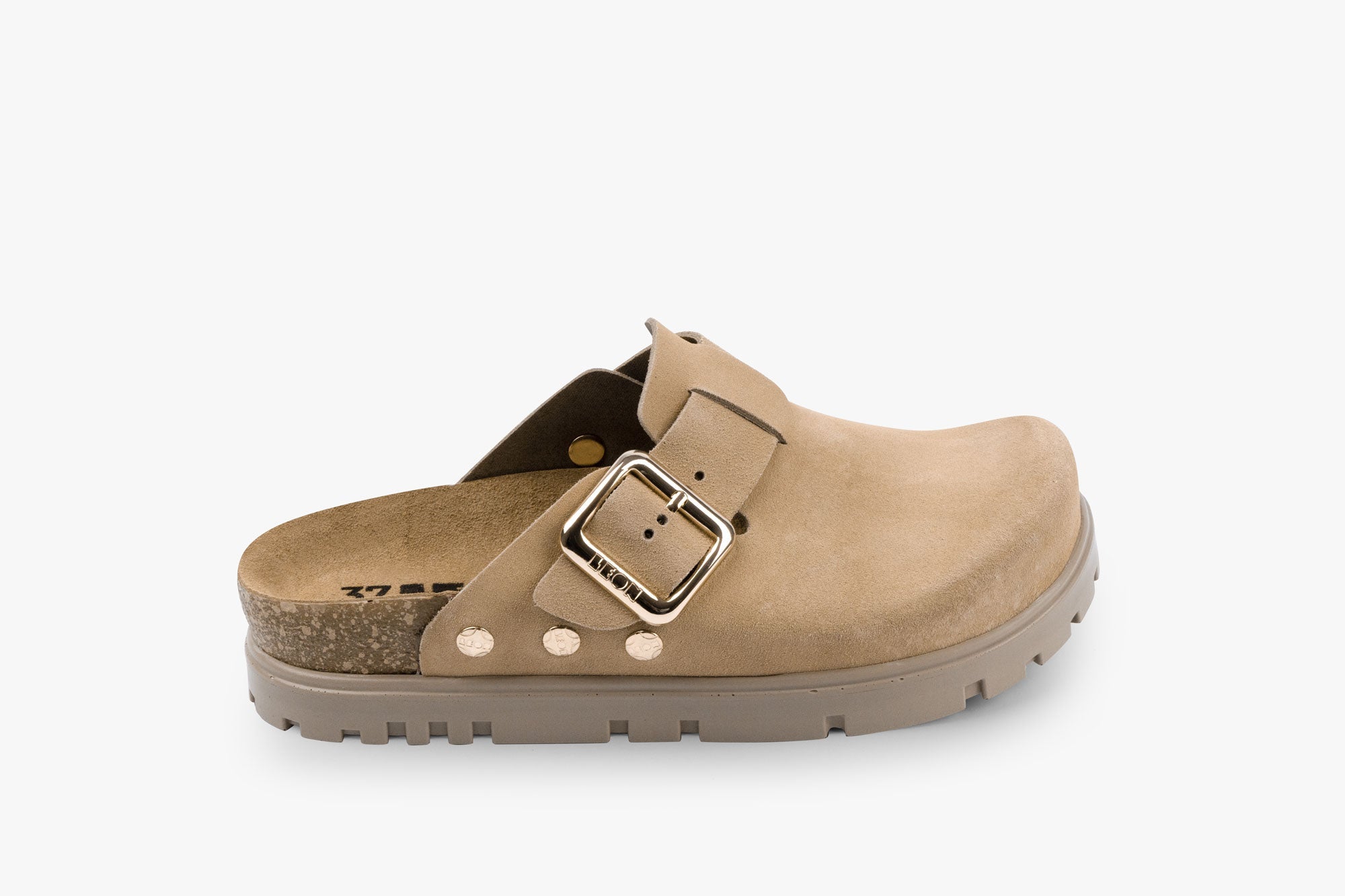 Andora II Women's Leather Platform Clog - Adjustable Buckle & Cork-Style Slide