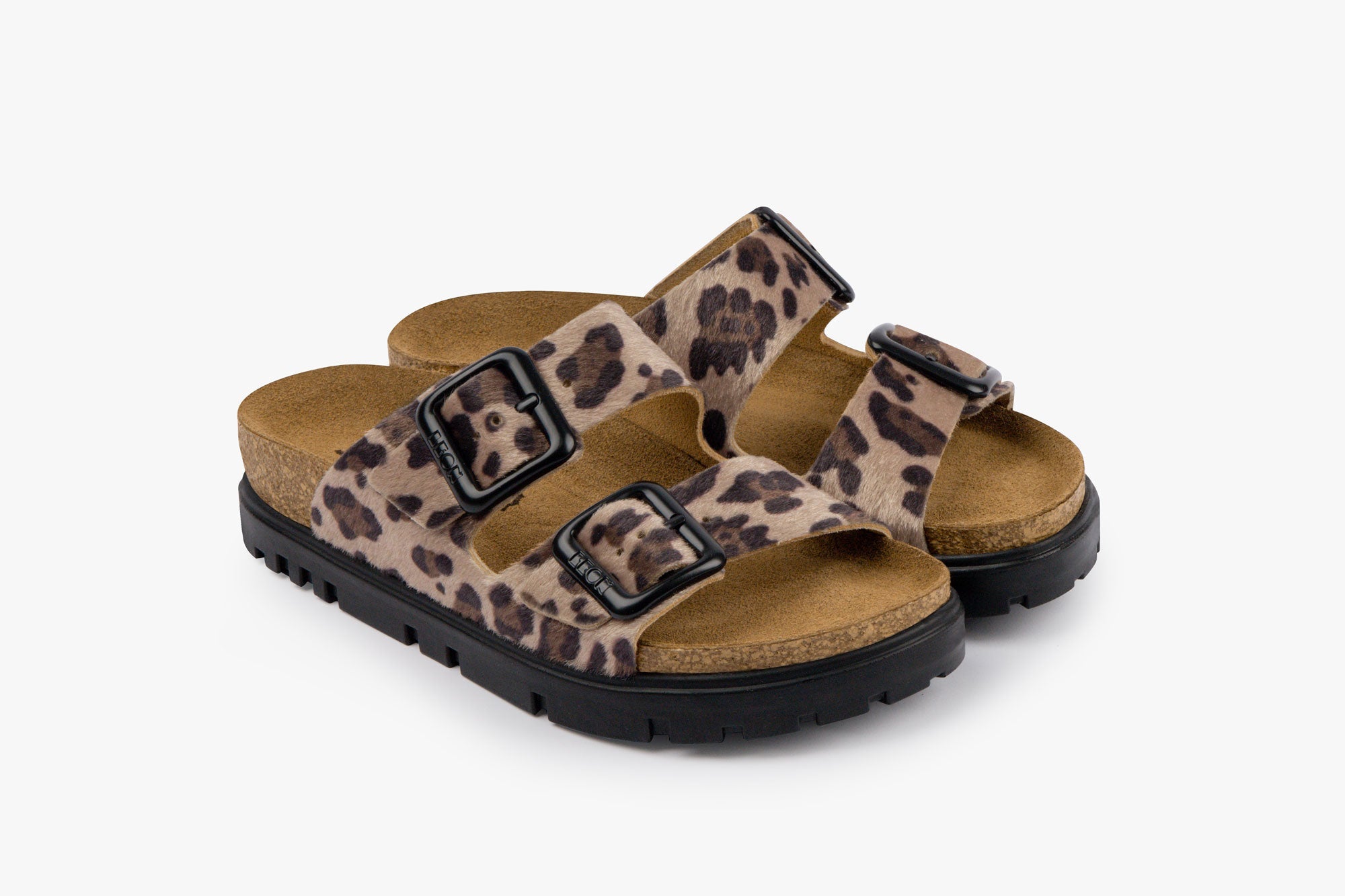 Terra Women's Leather Sandal - Adjustable Buckle Cork-style Footbed