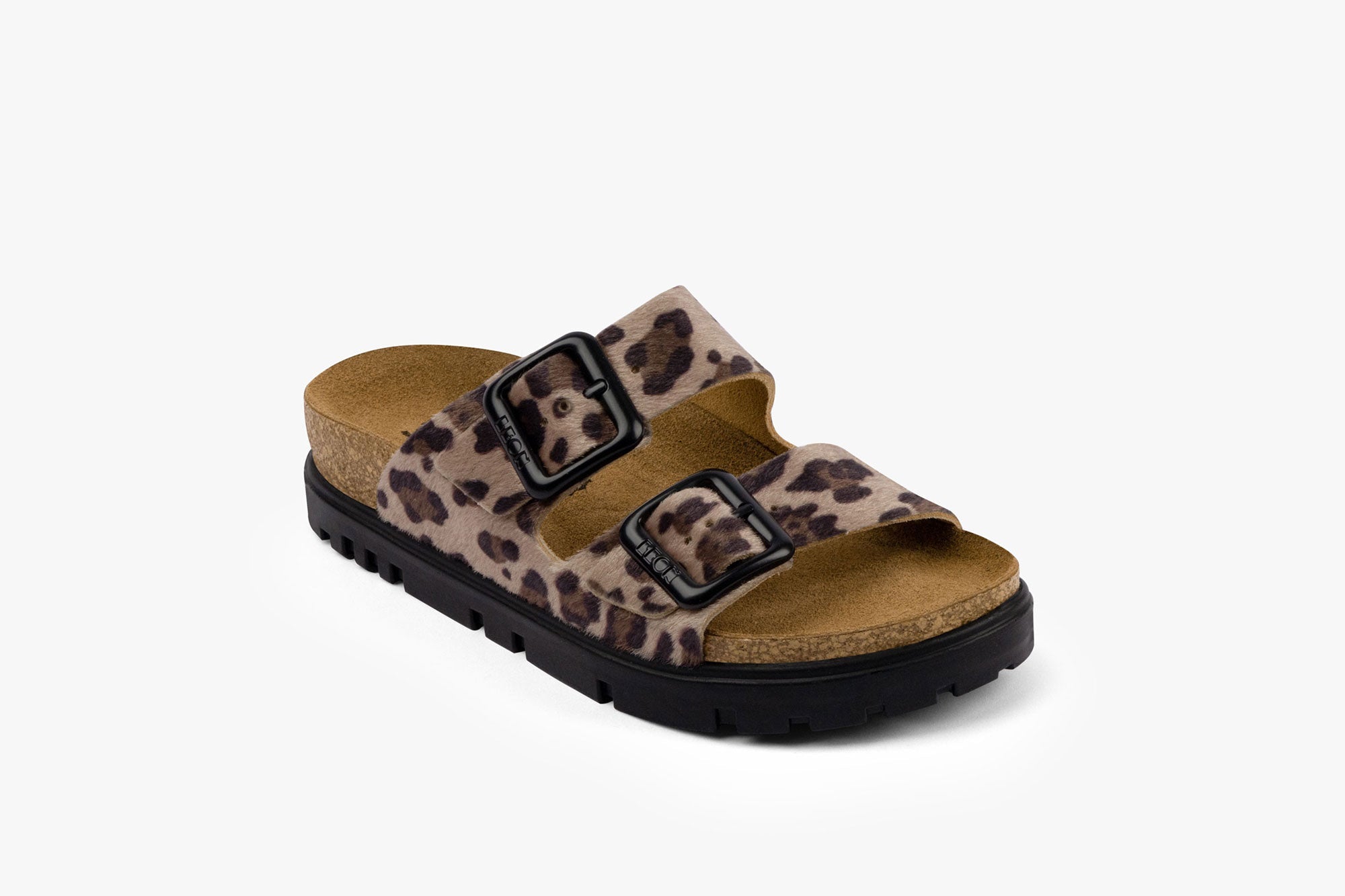 Terra Women's Leather Sandal - Adjustable Buckle Cork-style Footbed