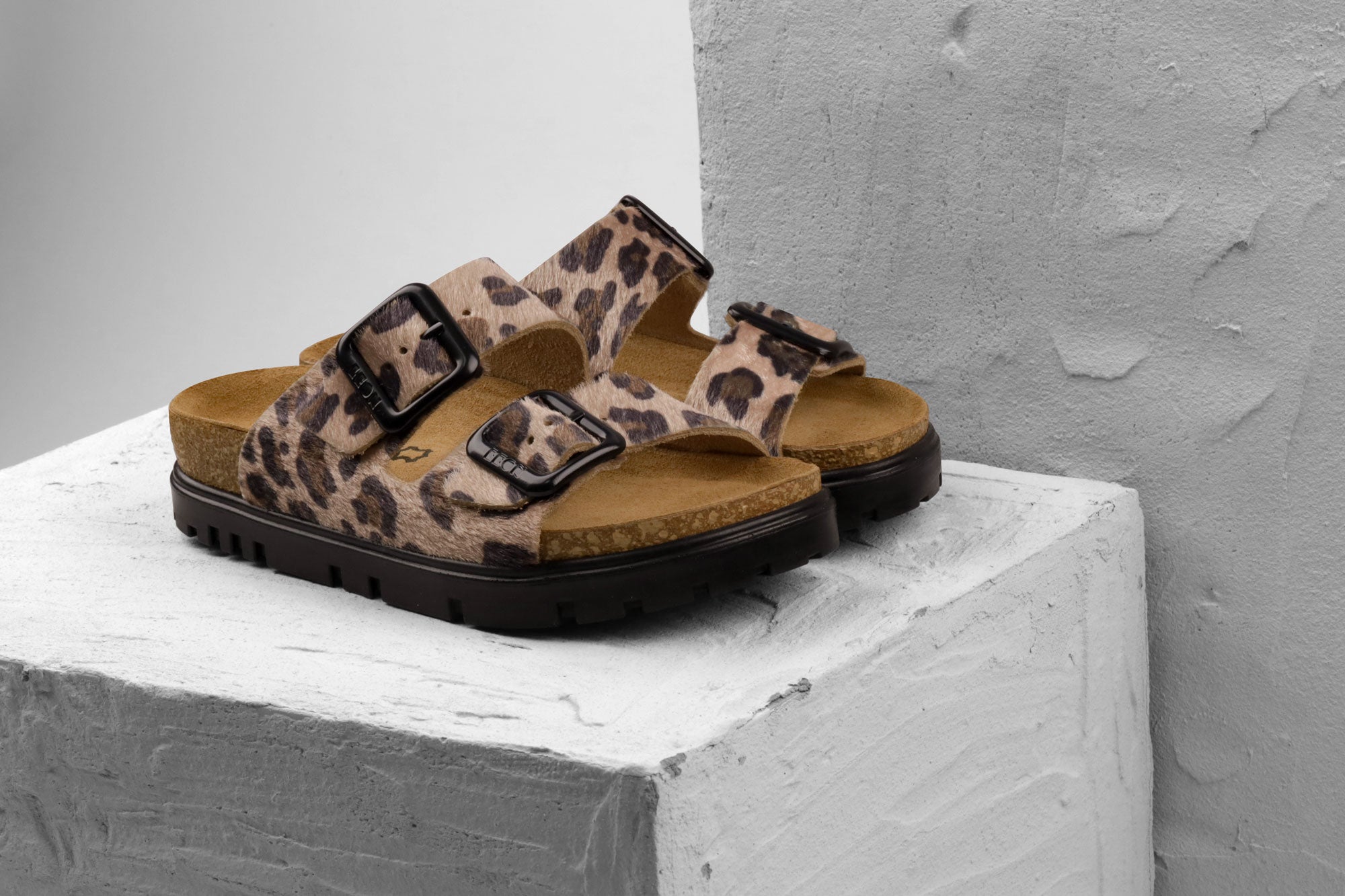 Terra Women's Leather Sandal - Adjustable Buckle Cork-style Footbed