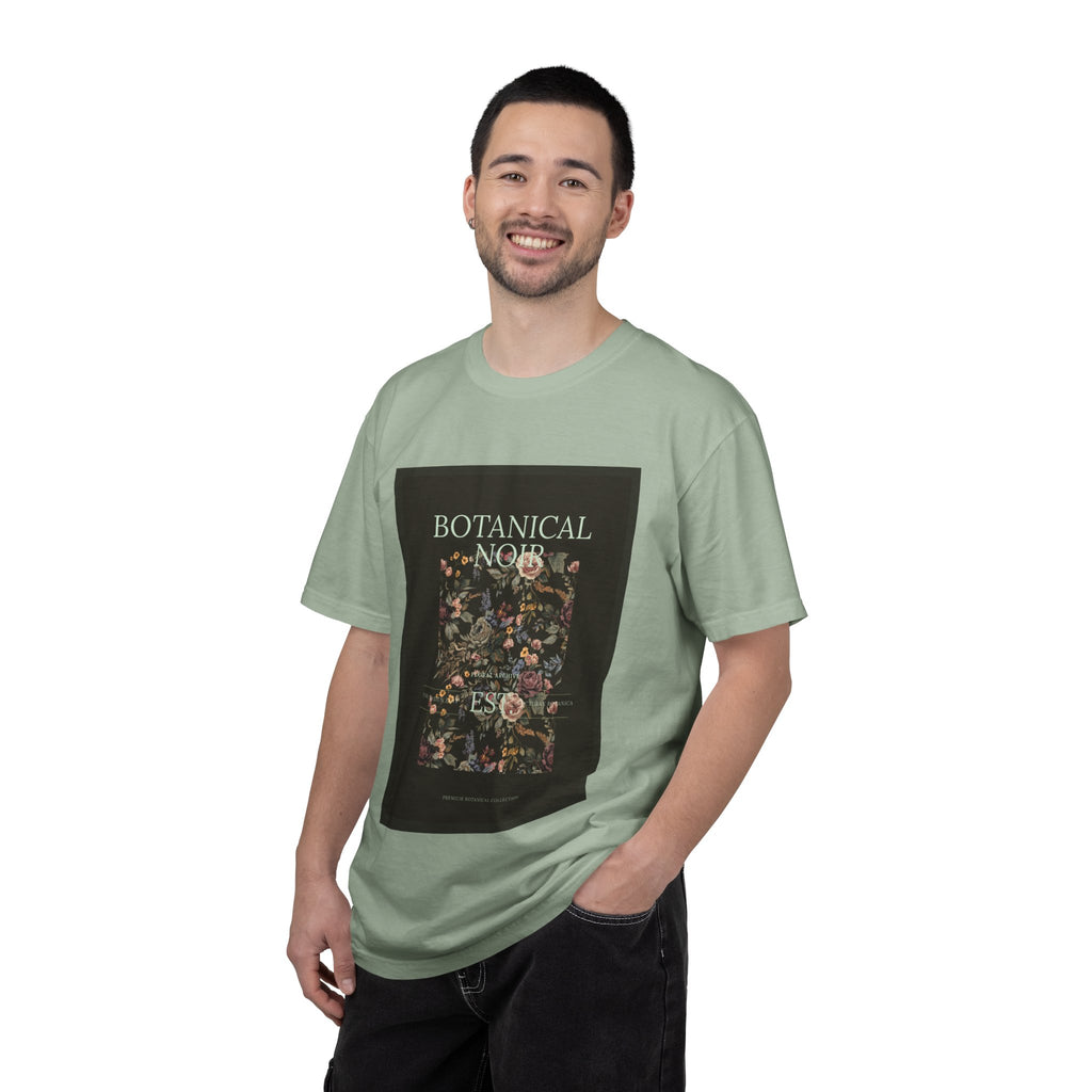 Botanical Noir Unisex T-Shirt — Vintage Floral Poster Tee