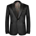 WYWK Men's Velvet Blazer One Button Casual Tuxedo