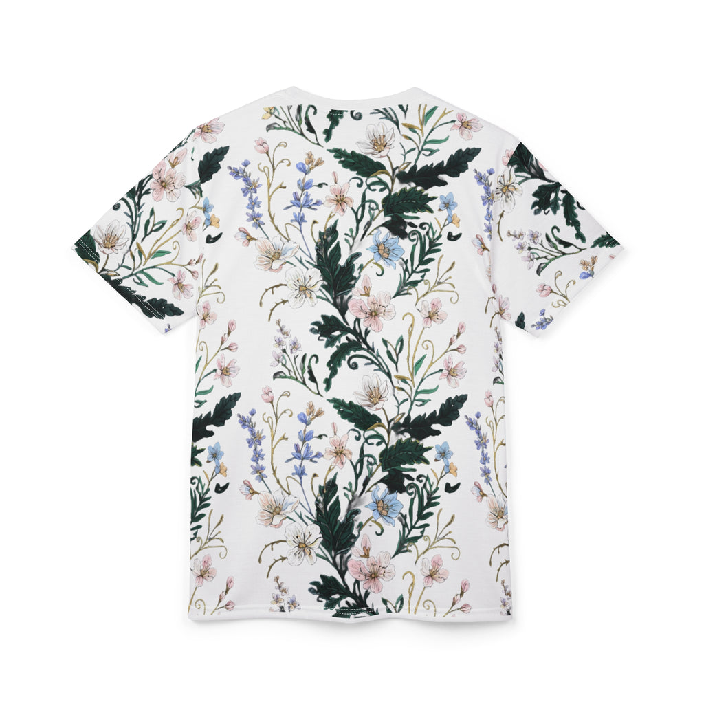 Floral Meadow Unisex Tee — Vintage Botanical Pattern