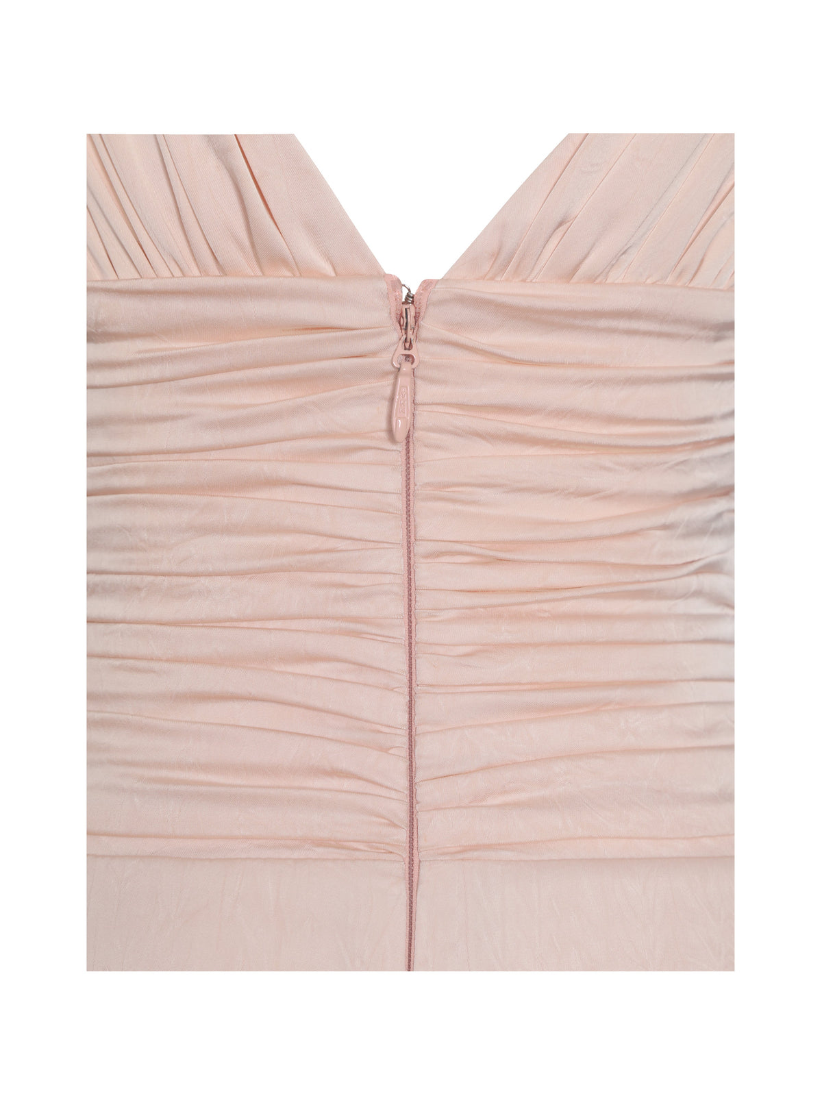 Talyssa Baby Pink Ruched Waist Double High Slit Maxi Gown (Archive Sale)