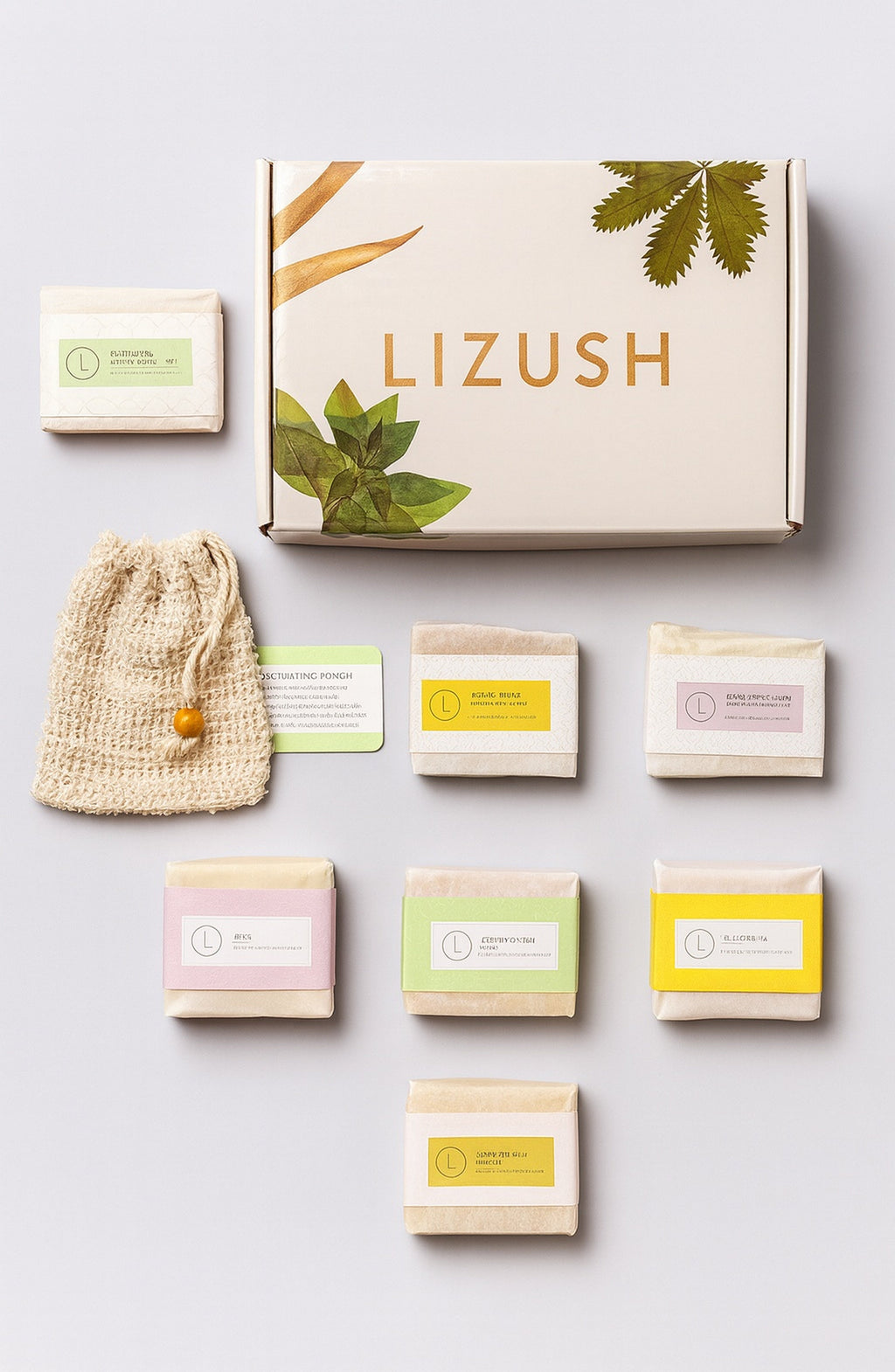 Set of  6 Handmade cold process, Natural Soap Bars in gift Set box