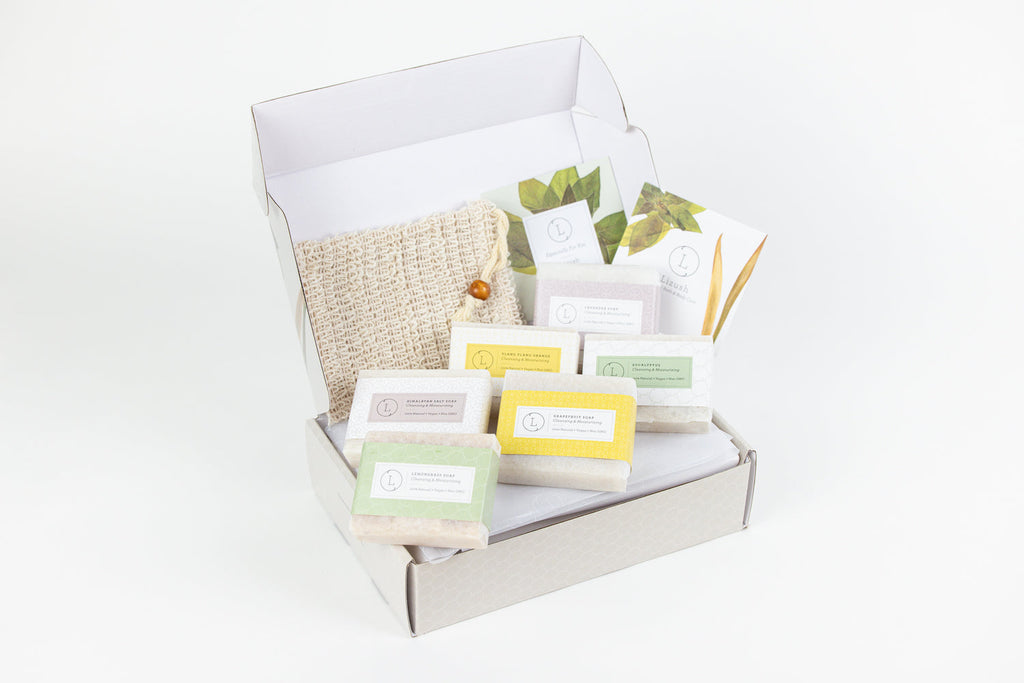 Set of  6 Handmade cold process, Natural Soap Bars in gift Set box