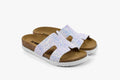 Liora II Women's Leather Sandal - Shimmering Slide Sandals with Glitter Effect