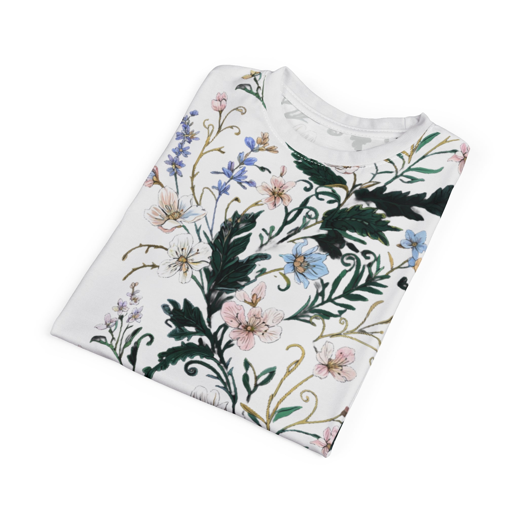Floral Meadow Unisex Tee — Vintage Botanical Pattern
