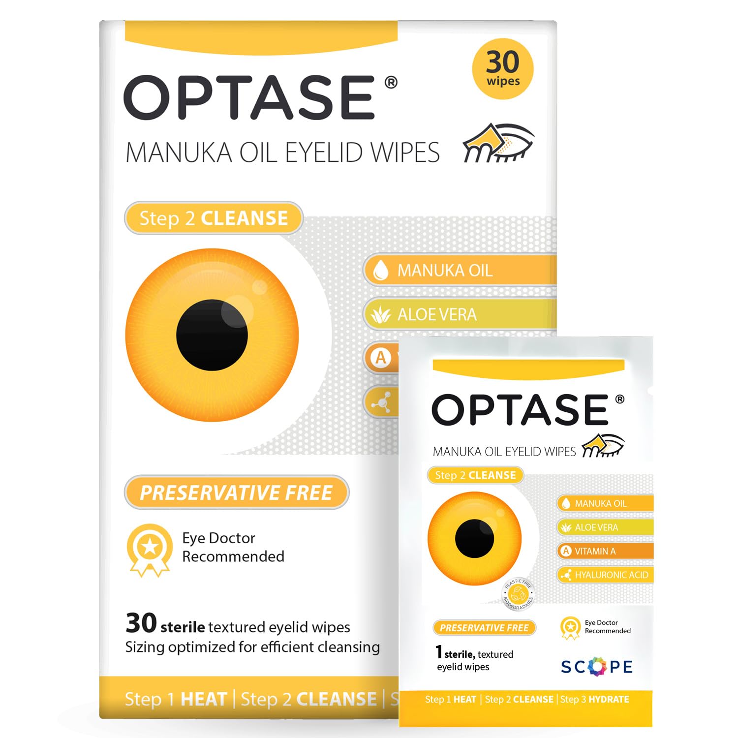 OPTASE Manuka Oil Eyelid Wipes 30 Preservative