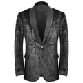 WYWK Men's Velvet One Button Blazer