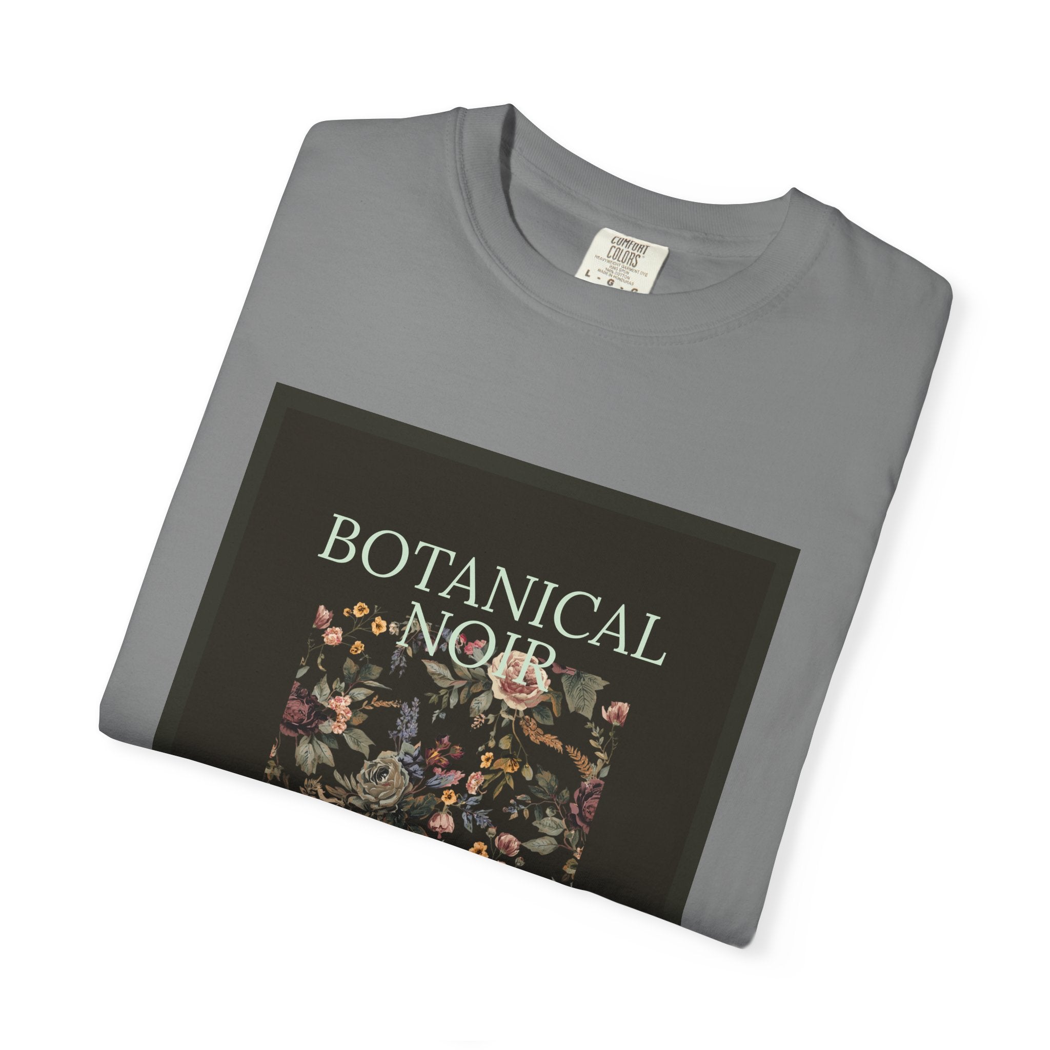 Botanical Noir Unisex T-Shirt — Vintage Floral Poster Tee