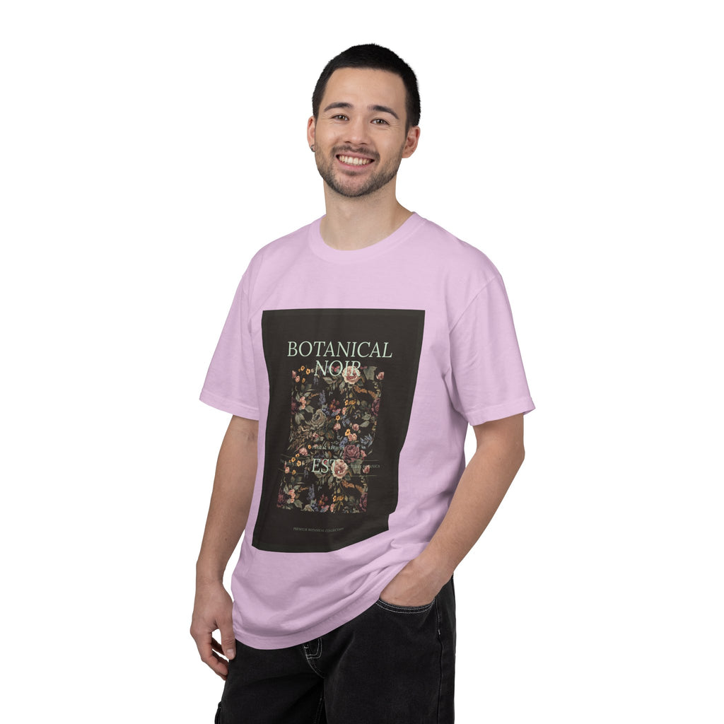 Botanical Noir Unisex T-Shirt — Vintage Floral Poster Tee