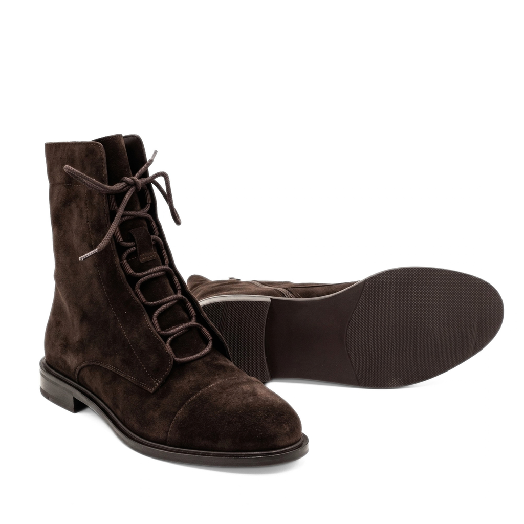 Claude Lace-Up Suede Ankle Boots