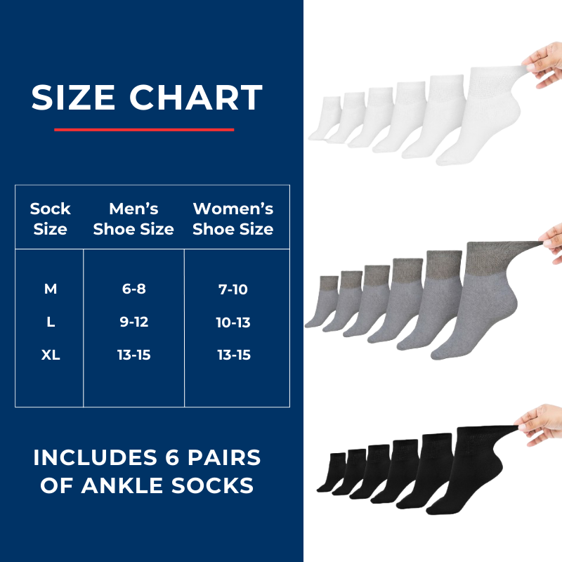 Women's Cotton Comfy Compression Ankle Socks (6 Pair)