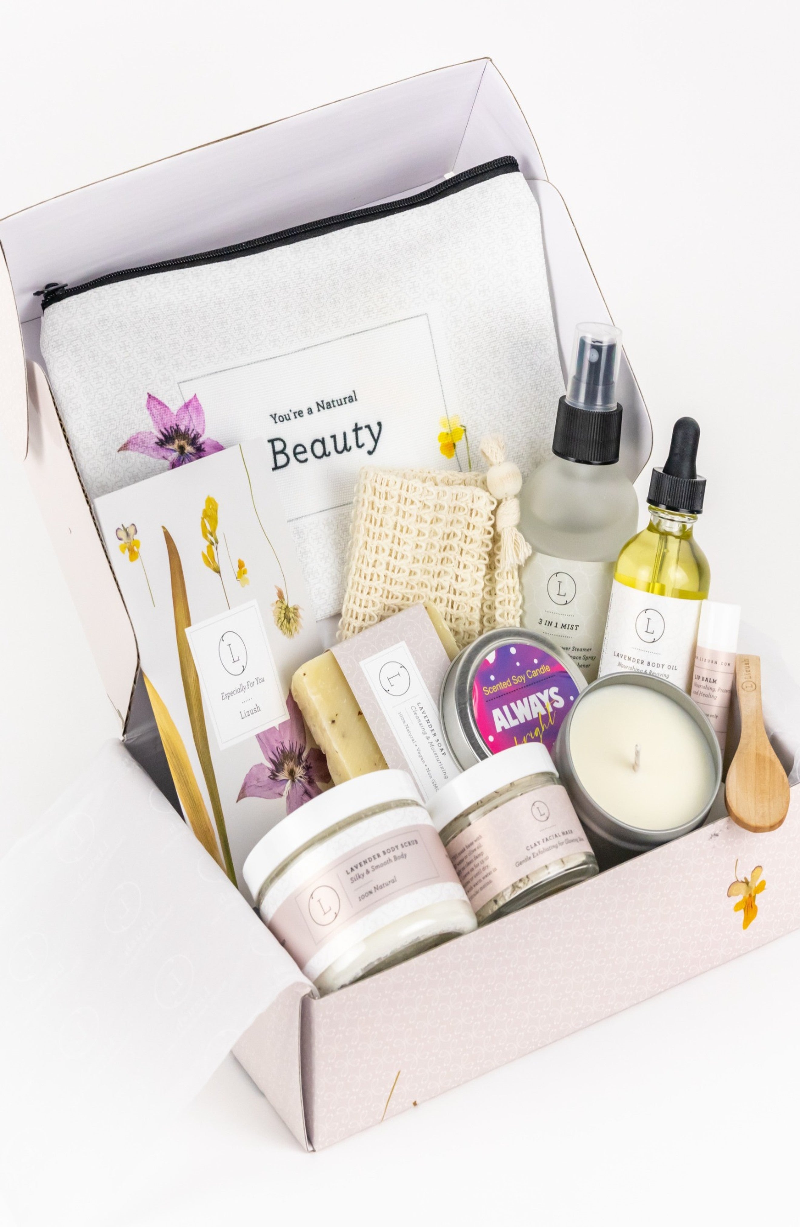 Family Spa Gift Box, Natural Lavender Bath & Body Relaxing Package