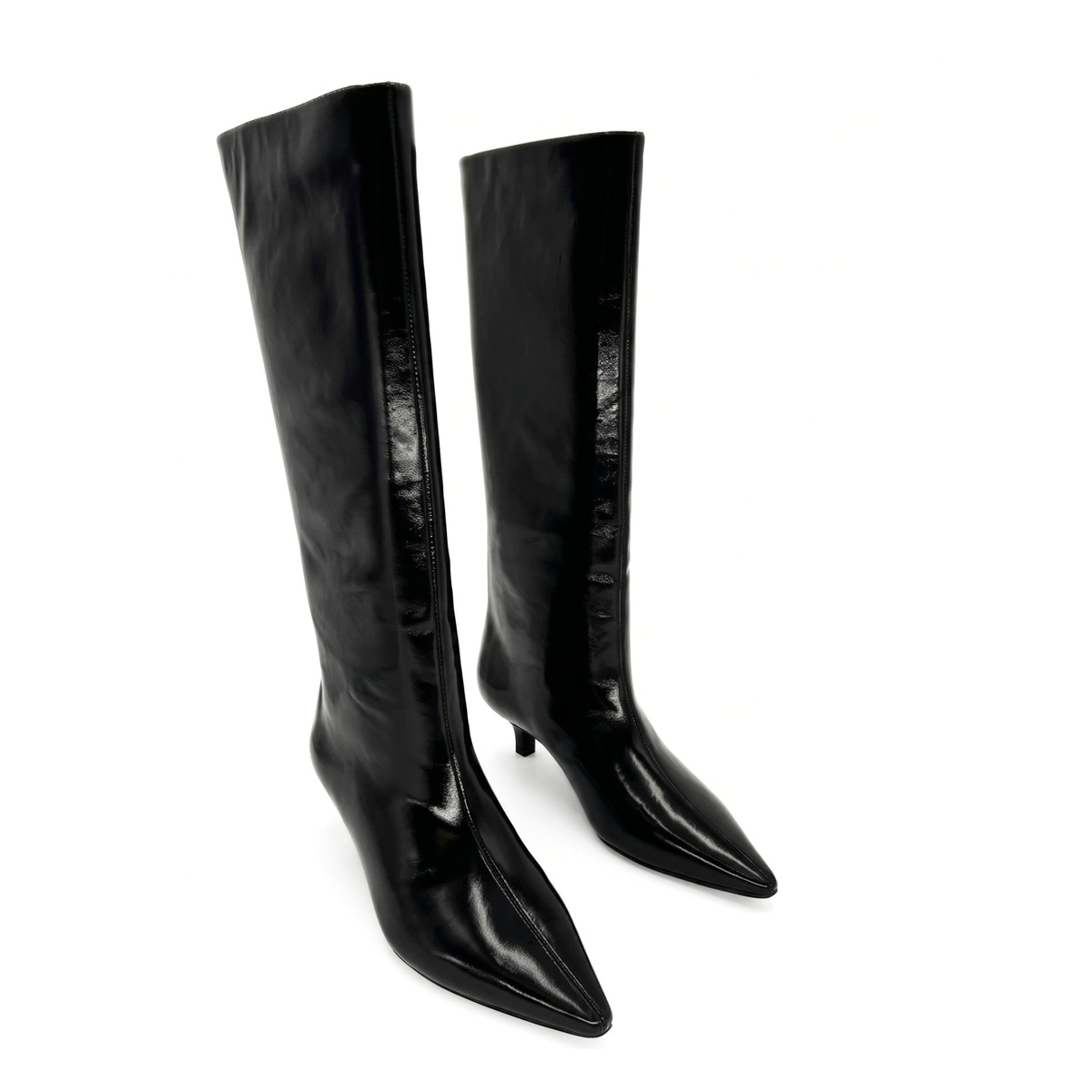 Ari Knee-High Glossed Leather Boots