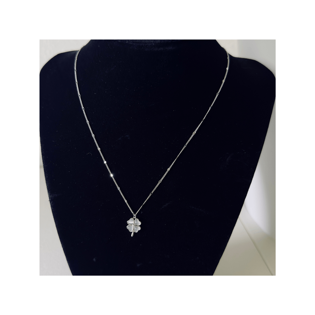 925 Sterling Silver Four-Leaf Clover Necklace – Hypoallergenic Lucky Charm with Mother-of-Pearl Inlay for Sensitive Skin | Women's | Amtikiss Casuals