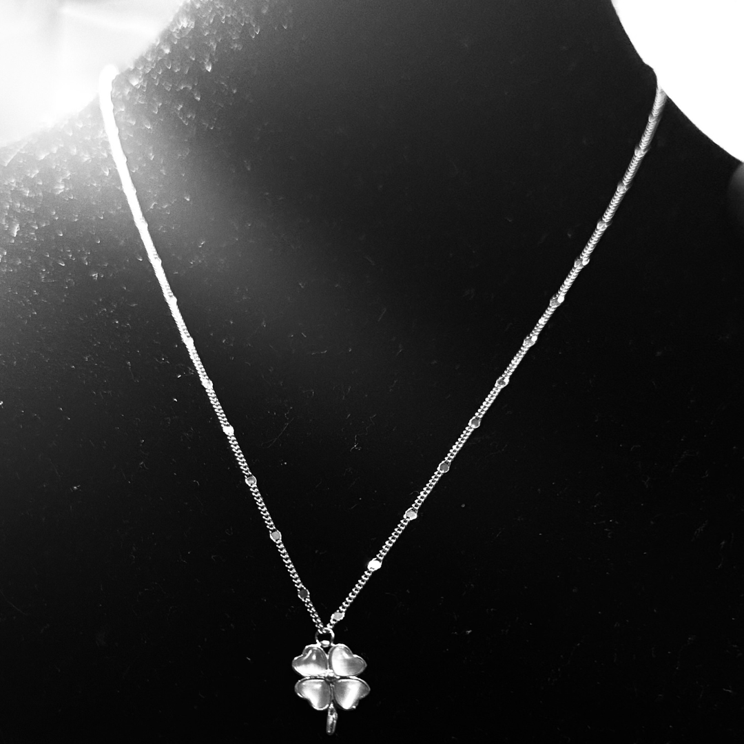 925 Sterling Silver Four-Leaf Clover Necklace – Hypoallergenic Lucky Charm with Mother-of-Pearl Inlay for Sensitive Skin | Women's | Amtikiss Casuals