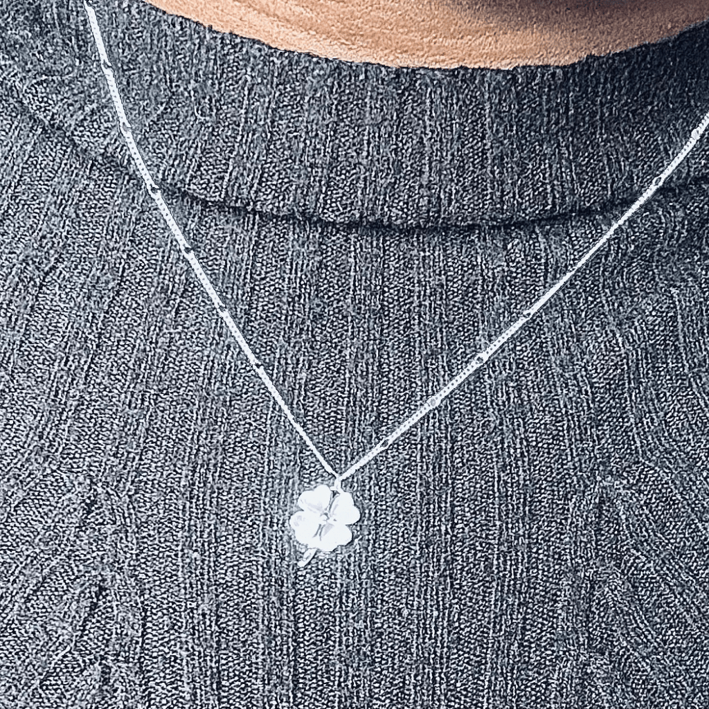 925 Sterling Silver Four-Leaf Clover Necklace – Hypoallergenic Lucky Charm with Mother-of-Pearl Inlay for Sensitive Skin | Women's | Amtikiss Casuals