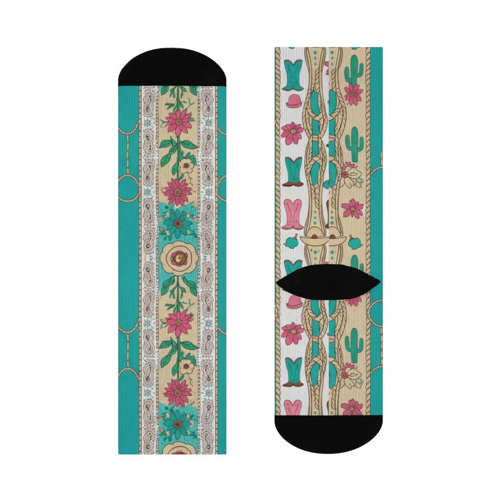 Athletic Socks - Cowboy Princess Design, Moisture-Wicking, Breathable Fabric