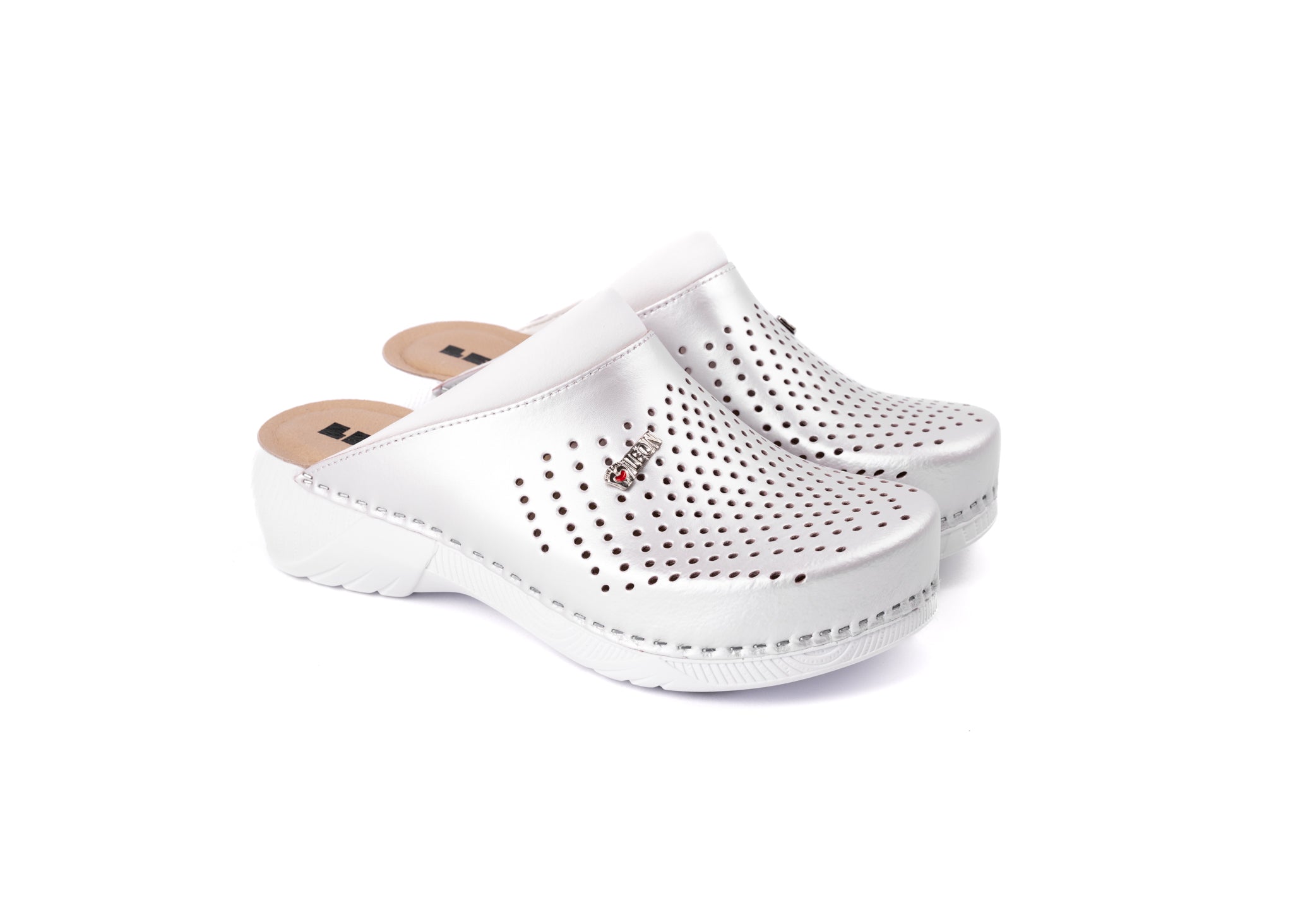 Pandora III Women's Leather Clogs - Gel Insole & Perforated Leather for Breathability