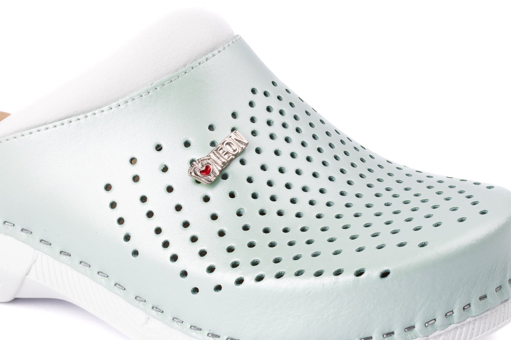 Pandora III Women's Leather Clogs - Gel Insole & Perforated Leather for Breathability
