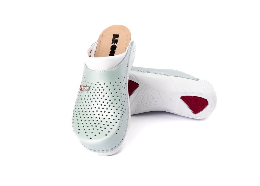 Pandora III Women's Leather Clogs - Gel Insole & Perforated Leather for Breathability