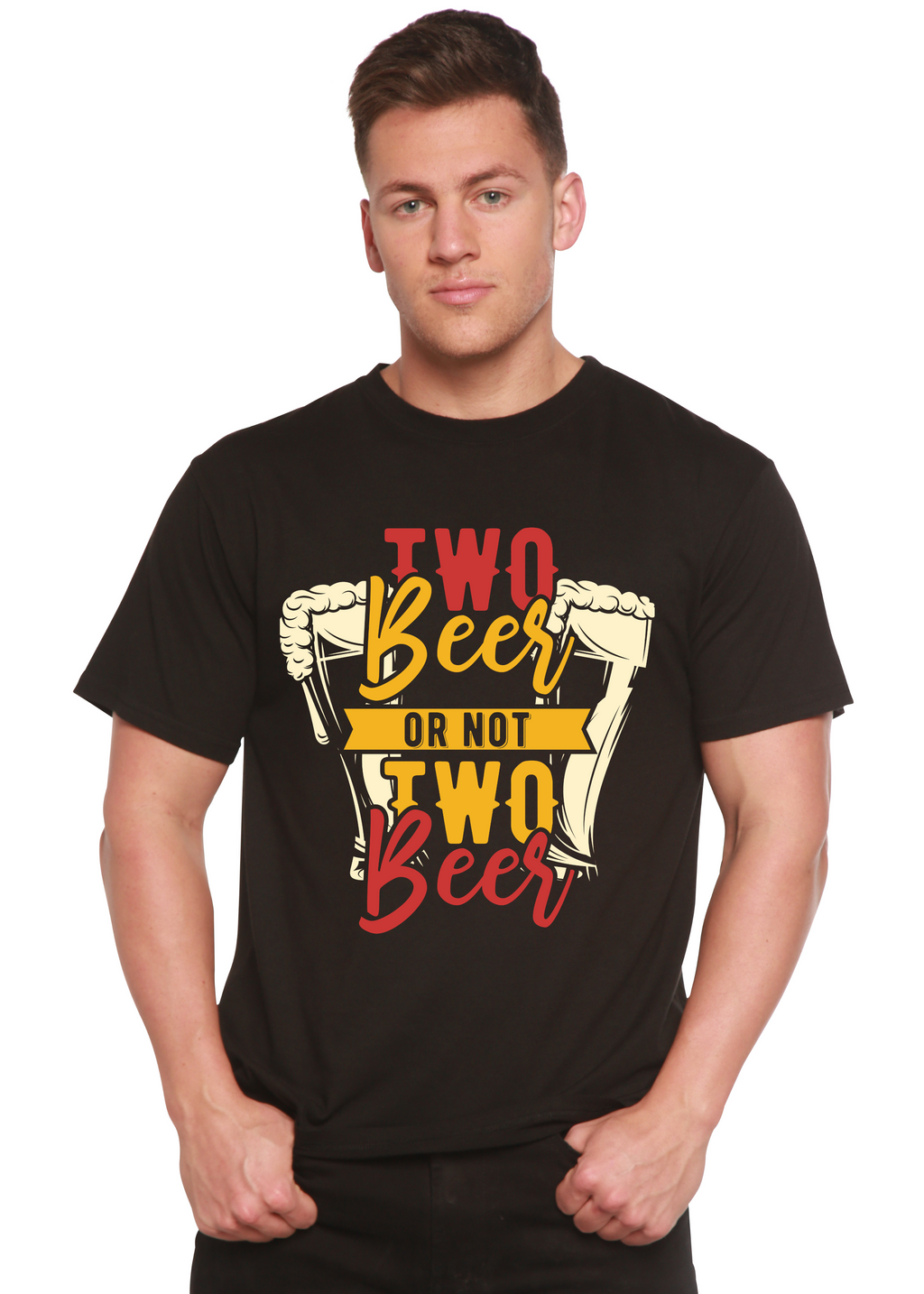 Two Beer Men's Bamboo Viscose/Organic Cotton Short Sleeve T-Shirt