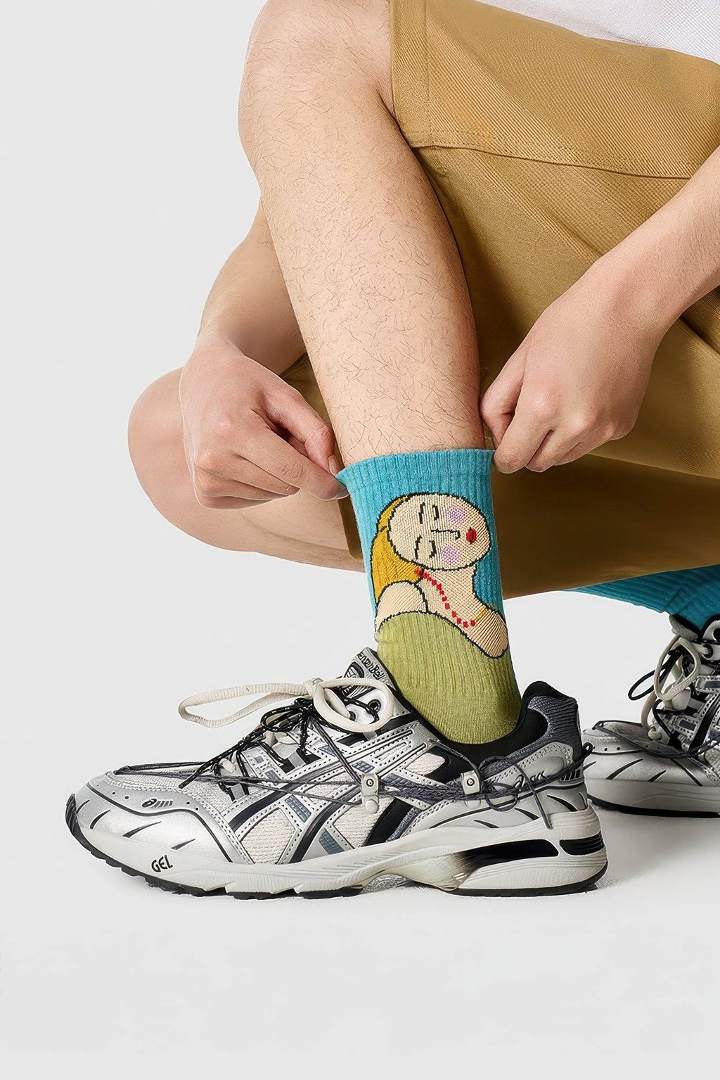 Unisex Graphic Crew Socks - Print Cotton Mid-Calf Athletic Socks