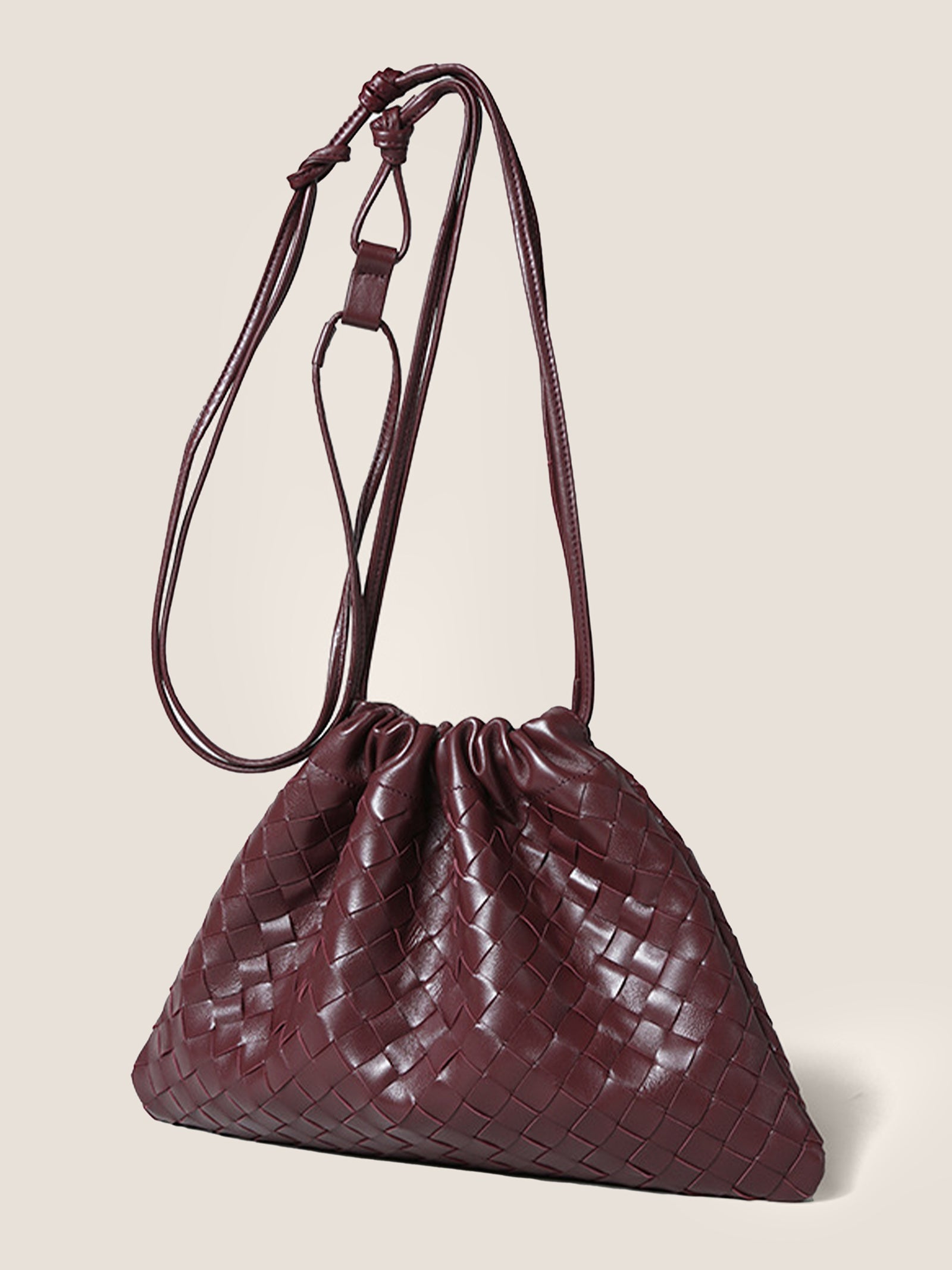 Sheepskin Woven Drawstring Commuter Tote