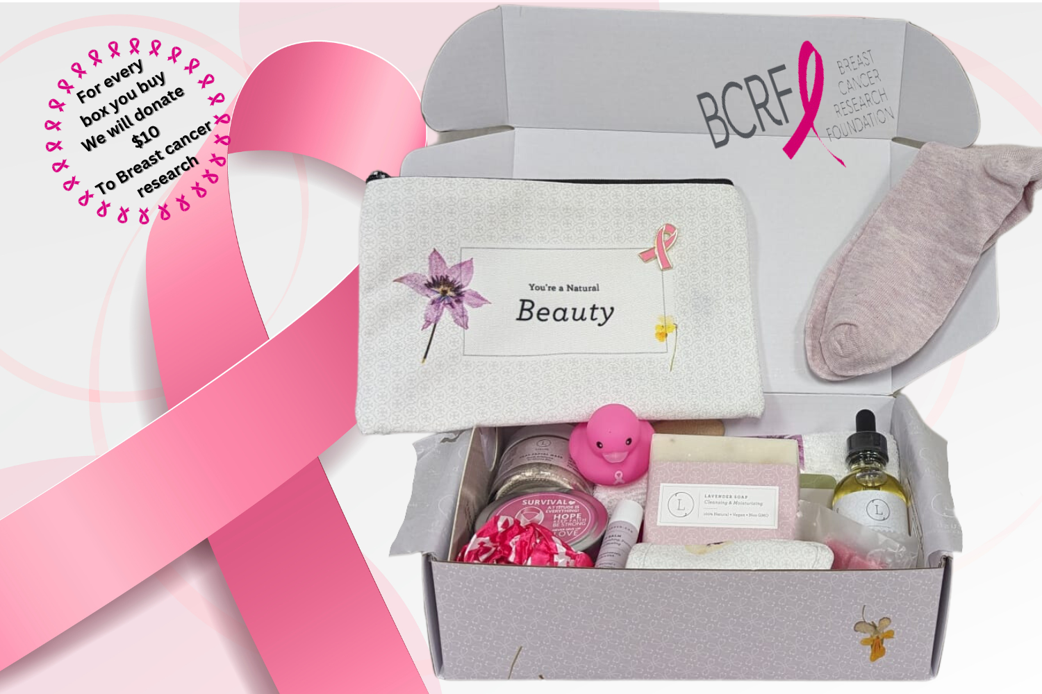 Breast Cancer Awareness Natural Pamper Gift Box