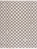 Kieu Taupe Checkered Plush Rug