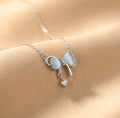 Bow Tie Necklace 925 Sterling Silver with Crystal Drop - Delicate Chain Jewelry for Sensitive Skin | Infant & Child Safe | Amtikiss Casuals