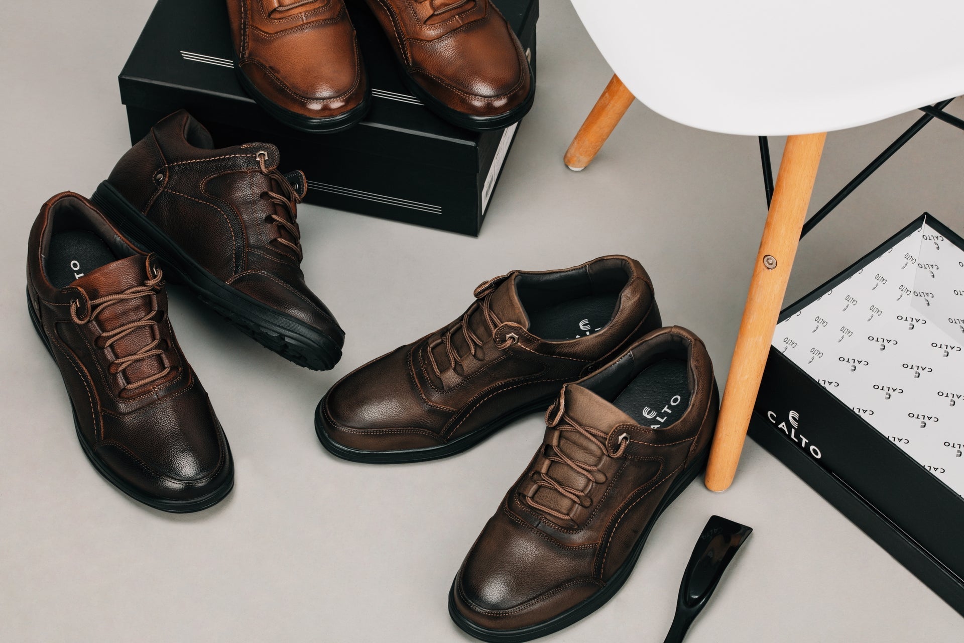 Men's Dark Brown Lace Up Casual Walker Lightweight K3045